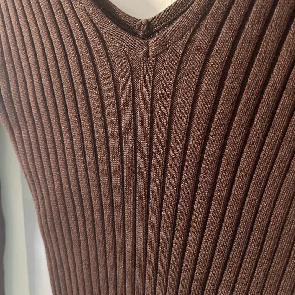 Fashion Nova Chocolate Long Sleeve Dress Brown sweater nit stretchy body-con new - Picture 3 of 5